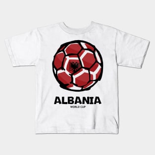 Albania Football Country Flag Kids T-Shirt